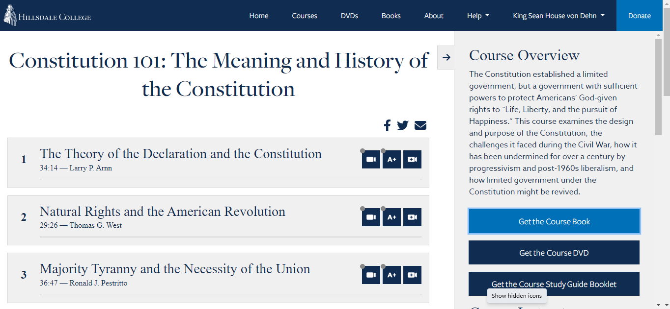 Hillsdale College Constitution 101 Course Critique – An Educate Sean or Propaganda?